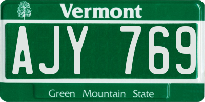 VT license plate AJY769