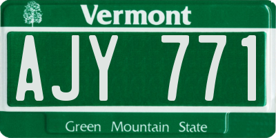 VT license plate AJY771