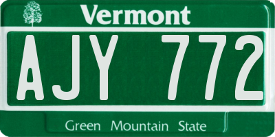 VT license plate AJY772