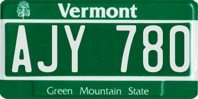 VT license plate AJY780