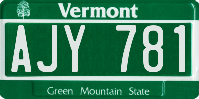VT license plate AJY781