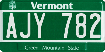 VT license plate AJY782