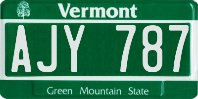 VT license plate AJY787