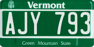 VT license plate AJY793