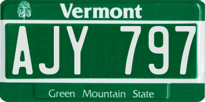 VT license plate AJY797