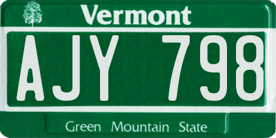 VT license plate AJY798