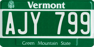 VT license plate AJY799