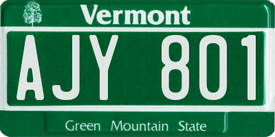 VT license plate AJY801