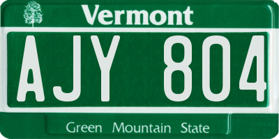 VT license plate AJY804