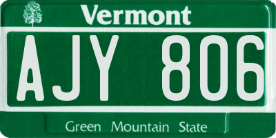 VT license plate AJY806