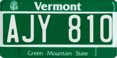 VT license plate AJY810