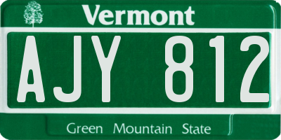 VT license plate AJY812