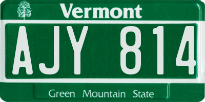 VT license plate AJY814
