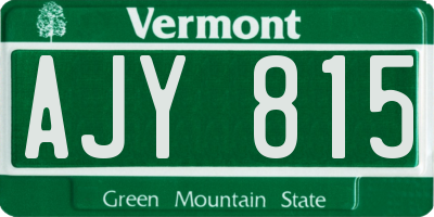 VT license plate AJY815