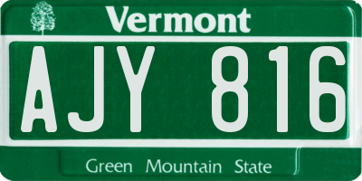 VT license plate AJY816