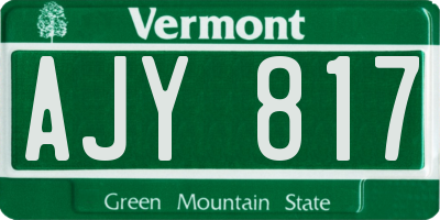 VT license plate AJY817