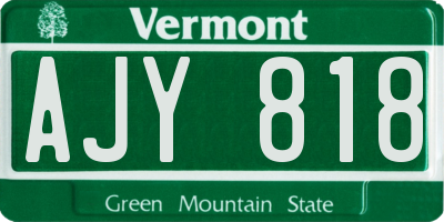 VT license plate AJY818