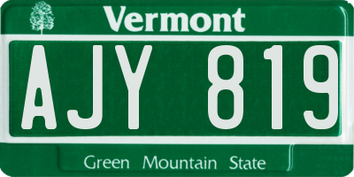 VT license plate AJY819