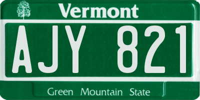 VT license plate AJY821