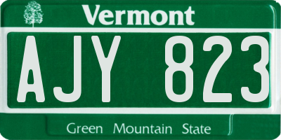 VT license plate AJY823