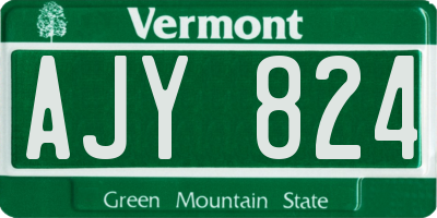 VT license plate AJY824