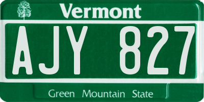VT license plate AJY827