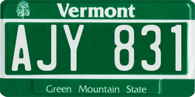 VT license plate AJY831