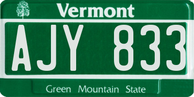 VT license plate AJY833
