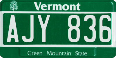 VT license plate AJY836