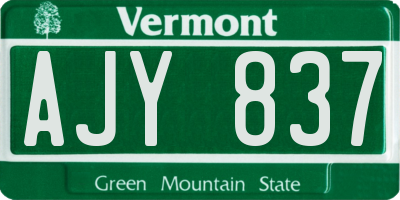 VT license plate AJY837