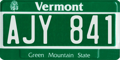 VT license plate AJY841