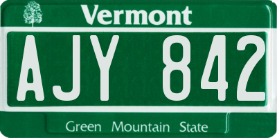 VT license plate AJY842