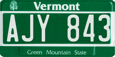 VT license plate AJY843