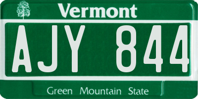 VT license plate AJY844