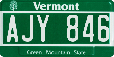 VT license plate AJY846