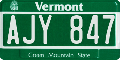 VT license plate AJY847