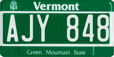 VT license plate AJY848