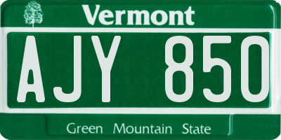 VT license plate AJY850
