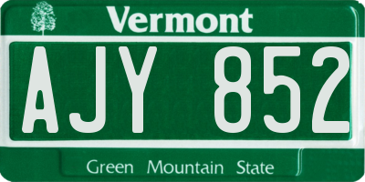 VT license plate AJY852