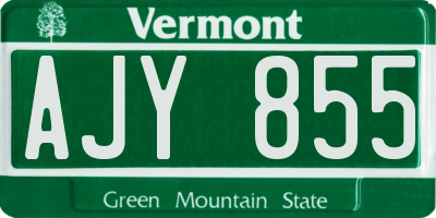VT license plate AJY855