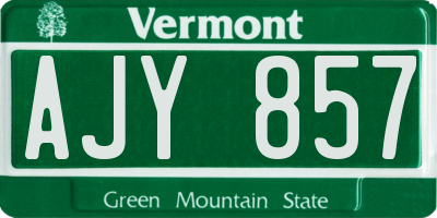 VT license plate AJY857