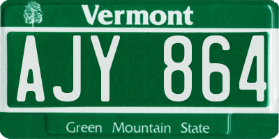 VT license plate AJY864