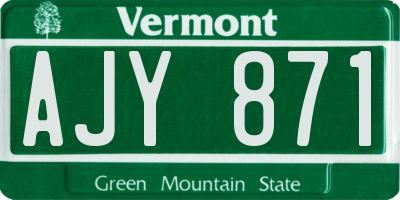 VT license plate AJY871