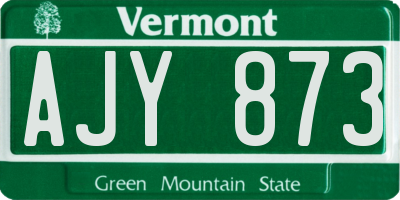 VT license plate AJY873