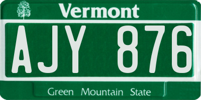 VT license plate AJY876