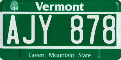 VT license plate AJY878