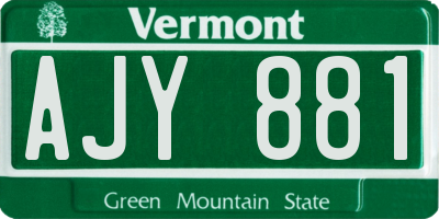 VT license plate AJY881