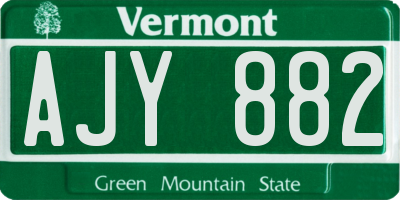 VT license plate AJY882
