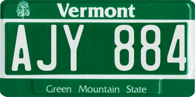 VT license plate AJY884