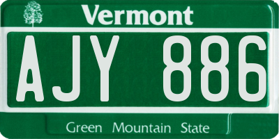 VT license plate AJY886
